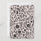 ソフトピンク ゴールド ブラック 花柄 結婚式招待状 招待状 (裏面)