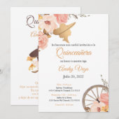 ソフトピンク チャラ ウォーターカラー インビテーション ピンク (正面/裏面)