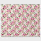 ソフトピンク |ピンクの花のラッピング紙 ラッピングペーパー (フラット)