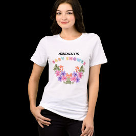 ソフトピンク フラワーガール ベビーシャワー トライブレンドTシャツ