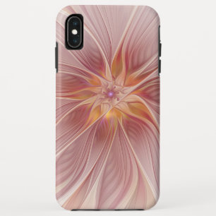 ソフトピンク フローラル ドリーム 抽象 フラクタル アート フラワー iPhone XS MAXケース