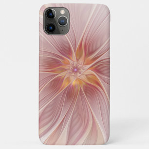 ソフトピンク フローラル ドリーム 抽象 フラクタル アート フラワー iPhone 11 PRO MAXケース