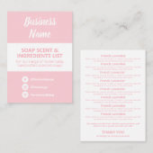 ソフトピンク&ホワイトソープの香りの成分リスト 名刺 (正面/裏面)