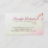 ソフトピンク&ホワイトフローラブロッサムナチュラルスパ 名刺 (裏面)