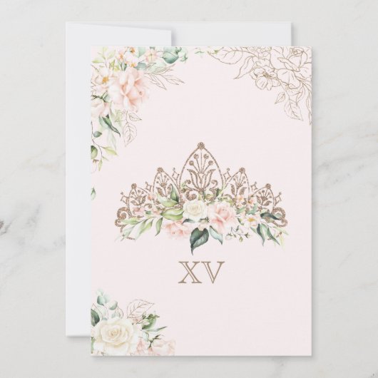 ソフトピンク&ホワイトローズラグジュアリーエレガントキンセアニェラ 招待状