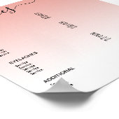 ソフトピンク ローズゴールド サロン 料金表 サービスメニュー ポスター (角)