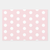 ソフトピンク(白水玉模様) ラッピングペーパーシート (正面)