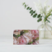 ソフトピンクnクリームバラ名刺 名刺 (スタンド正面)