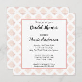 ソフトピーシー赤面ダマスクブライダルシャワー招待 (正面/裏面)