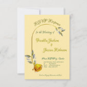 ソフトピースエレガントバラバター黄色オ結婚バル 出欠カード (正面)