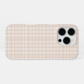 ソフトピーチとクリームのコテージコア柄チェック iPhoneケース (裏面横)