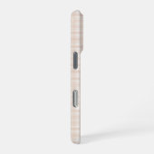 ソフトピーチとクリームのコテージコア柄チェック iPhoneケース (右側面)