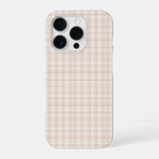 ソフトピーチとクリームのコテージコア柄チェック iPhoneケース (裏面)