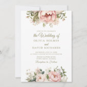 ソフトピーチと赤面ピンク結婚フローラ 招待状 (正面)