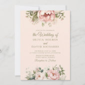ソフトピーチと赤面ピンク結婚フローラ 招待状 (正面)