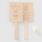 ソフトピーチエレガントスクリプト結婚式 プログラム ハンドファン (正面&裏面)