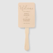 ソフトピーチエレガントスクリプト結婚式 プログラム ハンドファン (正面)