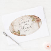 ソフトピーチカラーバラ結婚ズ 楕円形シール (封筒)