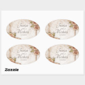 ソフトピーチカラーバラ結婚ズ 楕円形シール (シート)