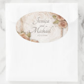 ソフトピーチカラーバラ結婚ズ 楕円形シール (バッグ)