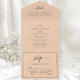 ソフトピーチシンプルのモダンスクリプト オールインワン招待状