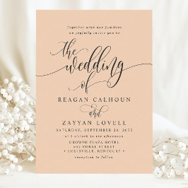 ソフトピーチシンプルモダンスクリプ結婚ト 招待状
