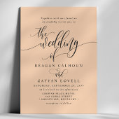 ソフトピーチシンプルモダンスクリプ結婚ト 招待状