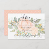 ソフトピーチバライエローローズブズグリーンリーRSVP 出欠カード (正面/裏面)