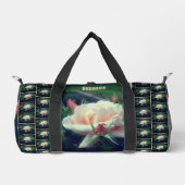 ソフトピーチバラフラワーパーソナライズされた自然 ダッフルバッグ (正面)