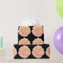 ソフトピーチピンクイエローローズデザインオーバーブラックBG