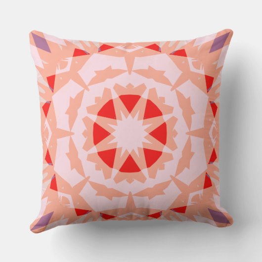 ソフトピーチピンクレッド魔法スターサマーベビー子供部屋 クッション (裏面)