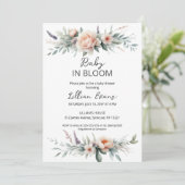 ソフトピーチピーニーベビーイン開花ベビーシャワー 招待状 (スタンド正面)