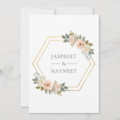 ソフトピーチフローラアナンドカラジインディアンシーク結婚ズ 招待状 (裏面)