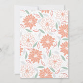 ソフトピーチフローラルパターンクロスガールバプテスマ 招待状 (裏面)