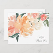 ソフトピーチフローラ結婚モノグラムありがとう ポストカード (正面/裏面)