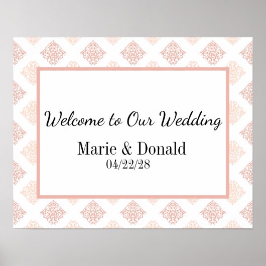 ソフトピーチブラッシュダマスク結婚式 ポスター (正面)