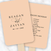 ソフトピーチミニマリスト結婚式 プログラム ハンドファン