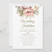 ソフトピーチ及び赤面フローラ結婚式招待状 招待状 (正面)