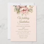 ソフトピーチ及び赤面フローラ結婚式招待状 招待状 (正面)