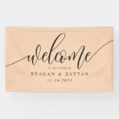 ソフトピーチ書道シンプルの結婚歓迎 横断幕 (横)