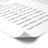 ソフトピーチ水彩フローラ結婚のシーティングチャート ポスター (角)