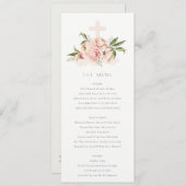 ソフトピーチ牡丹フローラクロスバプテスムメニューカード 招待状 (正面/裏面)