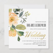 ソフトピーチ牡丹フローラバンチ水色結婚の 招待状 (正面)
