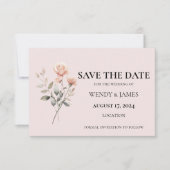 ソフトピーチ結婚式招待状日付カードの保存 (正面)