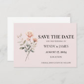 ソフトピーチ結婚式招待状日付カードの保存 (正面/裏面)
