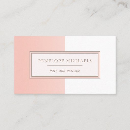 ソフトピーチ赤面とホワイトカラーブロック 名刺 (正面)