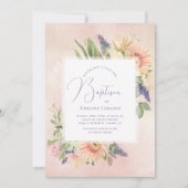 ソフトピーチ&ピンクフレームバプティスマ招待状 招待状 (正面)