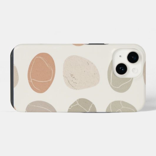 ソフトピーブルズグリッド電話ケース – ミニマルオーガニックリスト iPhoneケース (裏面横)