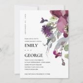 ソフトピープルパープル薄紫フローラカップルのシャワーカード サンキューカード (正面)