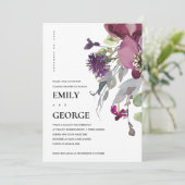 ソフトピープルパープル薄紫フローラカップルのシャワーカード サンキューカード (スタンド正面)